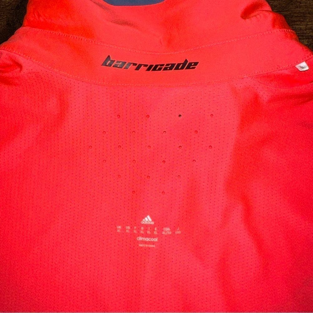 Adidas Shirt Mens XL Red Flash Barricade Ventilated Climacool Wicking Golf Polo - Picture 15 of 16